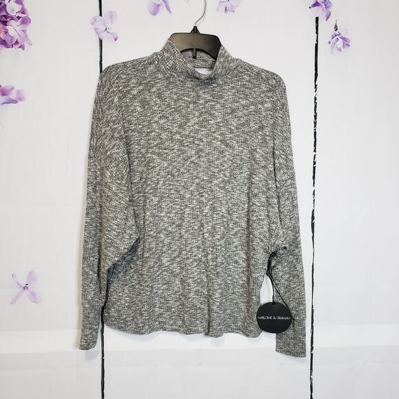 Harlowe & Graham Grey Mock Open Back Knit Sweater XS - Picture 9 of 9